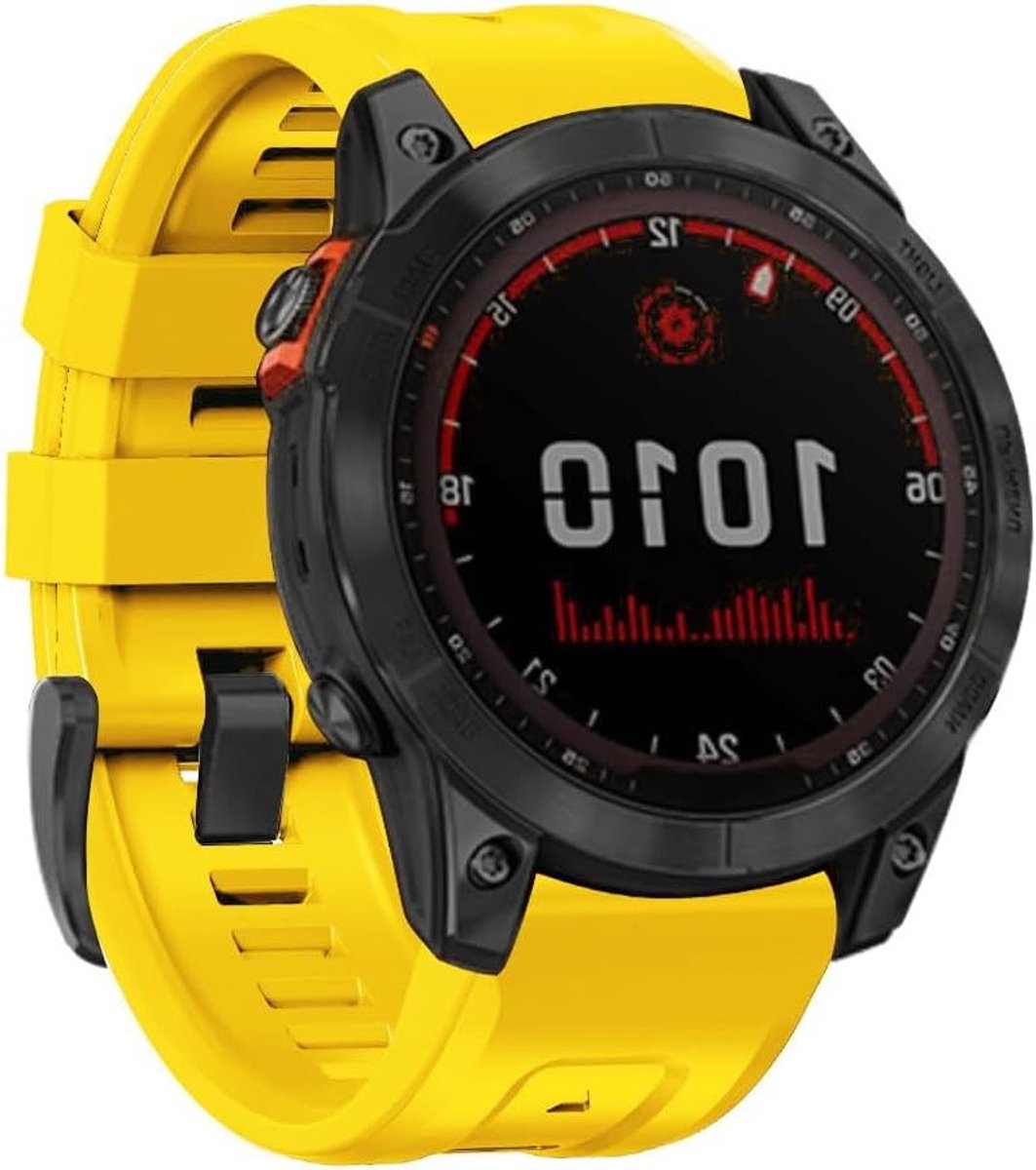 Silicone Sport Vervangband voor Garmin Forerunner 965, Fenix 7, Instinct - 22mm Geel voor Dames en Heren