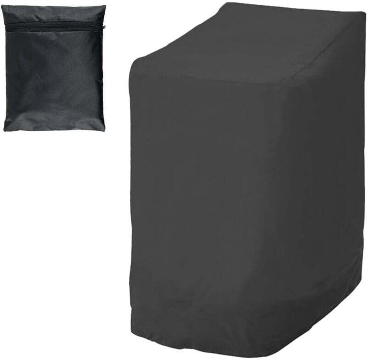 Stapelbare tuinstoelhoezen - Oxford-stof, waterdicht en UV-bestendig, 114×85×65 cm, zwart - bescherming voor buiten - duurzaam - geschikt voor tuinliefhebbers en huiseigenaren.