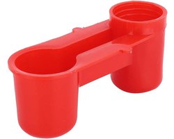 Vogeldrinker PVC - Drinkfontein Vogels - Watertoevoer Vogels - Gladde Rand Lekvrij - 10.1 cm - Rood