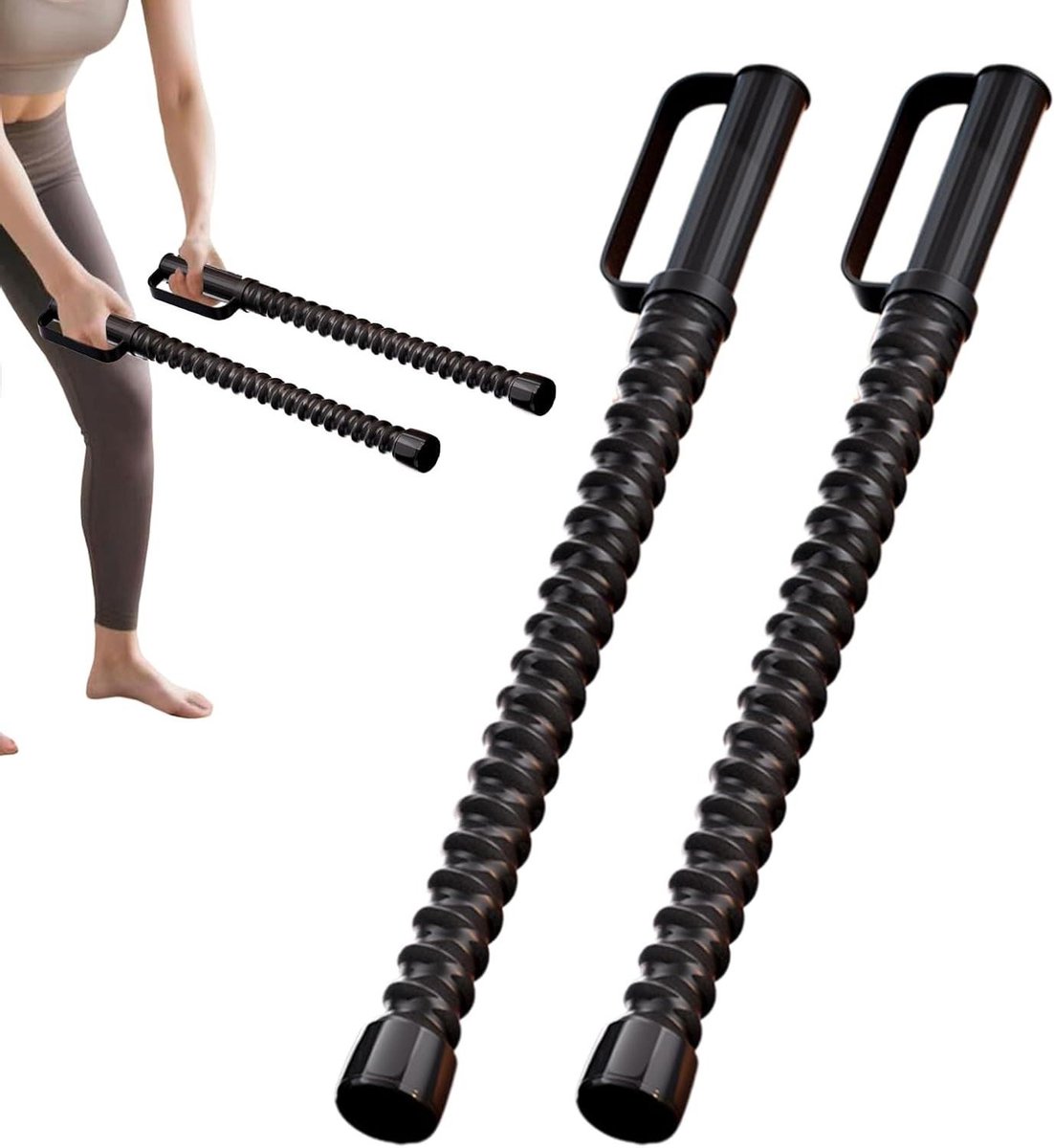 Trainingstouw 2 stuks - Fitness touw Oefentouw - Krachttraining thuis - Antislip handgrepen - 64864 g - Zwart