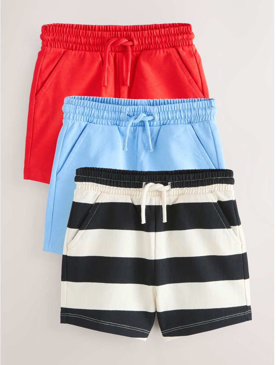 Next - Jongens - Set van 3 jersey shorts - Rood