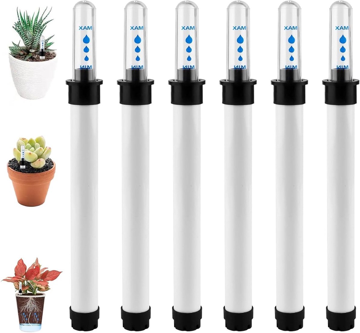 Set van 6 Waterpeil Indicatoren voor Planten - Handige Waterniveau Meter voor Potten, Bloembakken en Binnenplanten