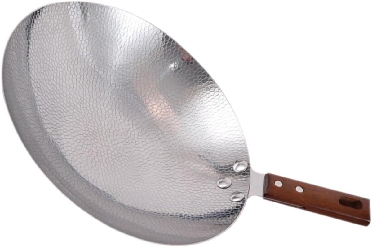 Koekenpan Wokpan - Roestvrij staal - Buiten koken - Antiaanbaklaag - 34 cm - Zwart