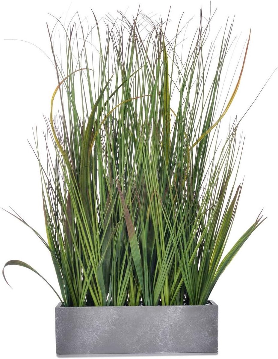 Kunstgras in Pot - Nep Zeegras - Interieur Decoratie - Levensecht Uiterlijk - 20 Inch Hoog - Groen