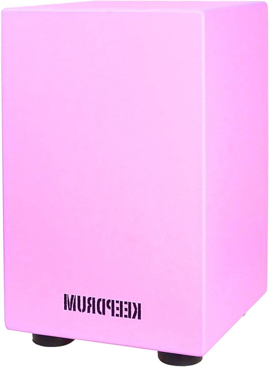 Kinder Cajon - Ritme Instrument - Muziek Leren - Verstelbare Snare - 35.5 cm Hoog - Roze