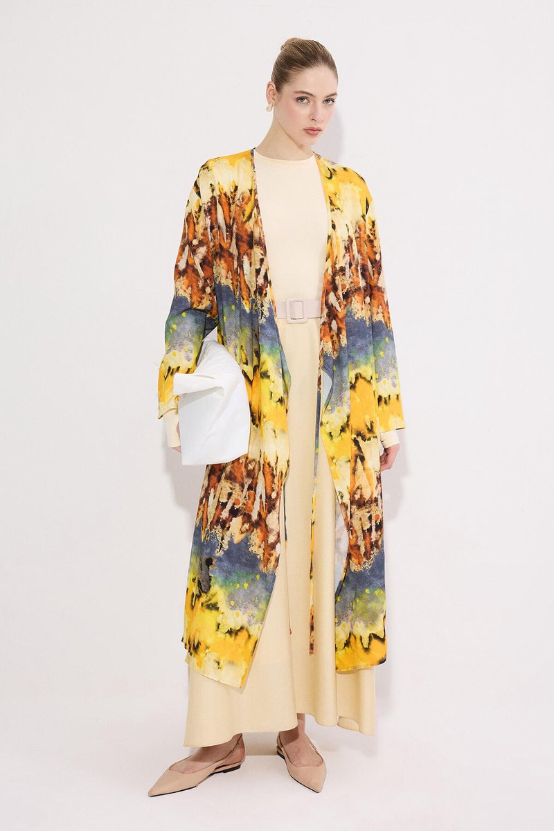 Touché Privé - Double-breasted kimono met patroon - Meerkleurig - Dames