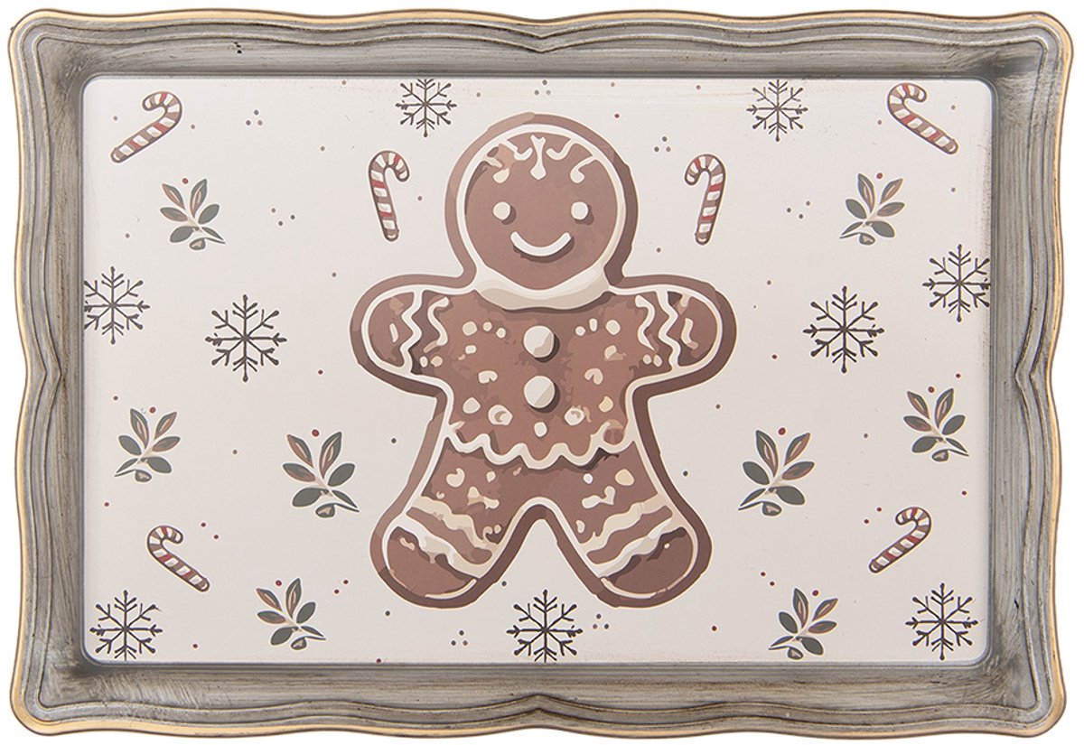 Clayre & Eef Dienblad 31x22x2 cm Beige Kunststof