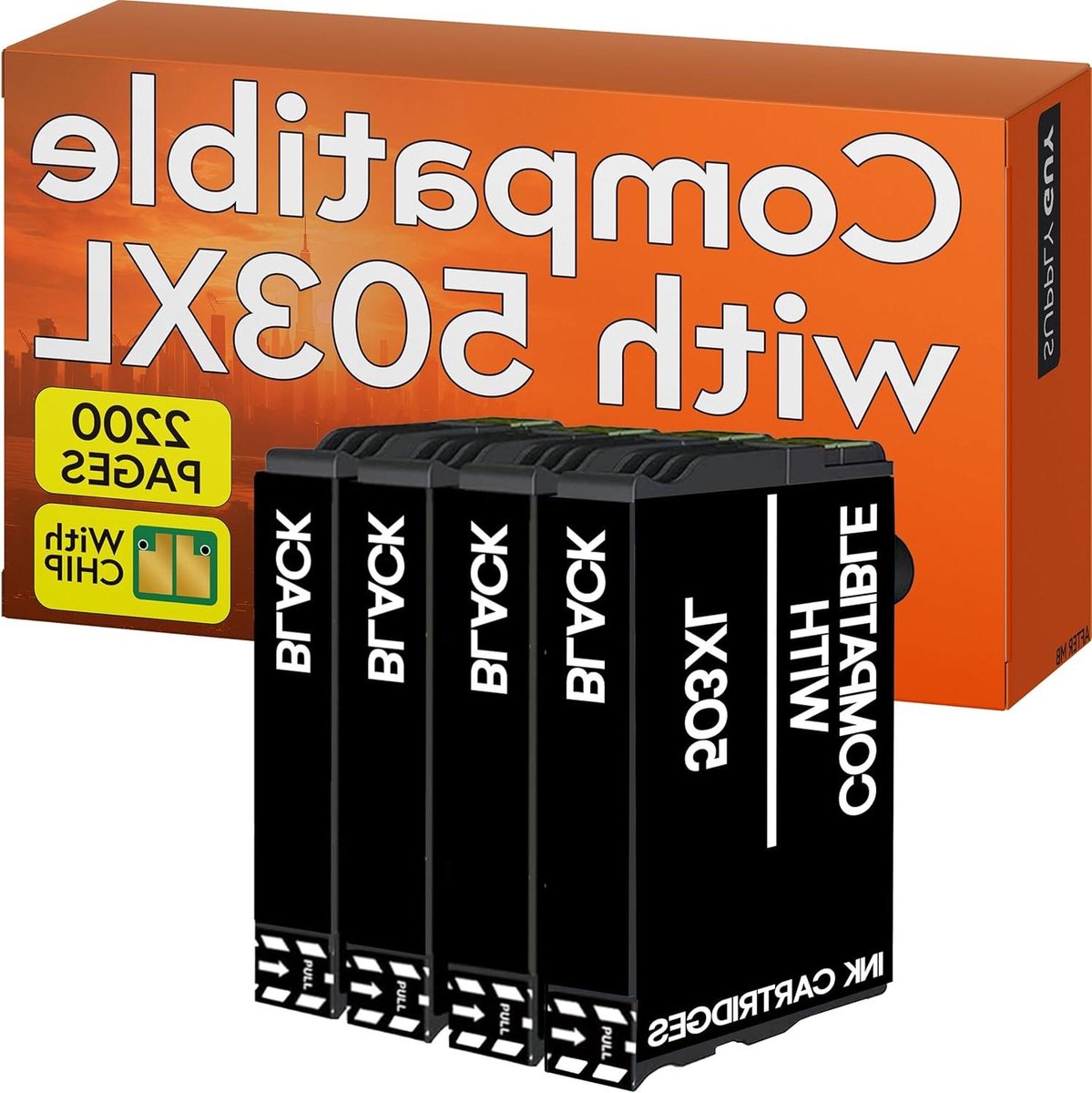 Inkt Cartridges - Printer Inkt - Thuis Printen - Inclusief Chip - 4 Stuks - Zwart