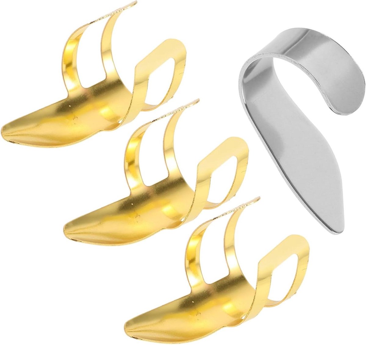 Banjo Plectrum Set - Gitaar Vingerplectrums - Muziek Maken - Verstelbaar Ontwerp - 3.2 cm - Goud