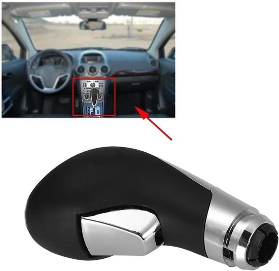 Versnellingspookknop - Schakelpook Hoofd - Auto Rijervaring - Ergonomisch R-ontwerp - Standaard Maat - Zwart Zilver — afbeelding 2