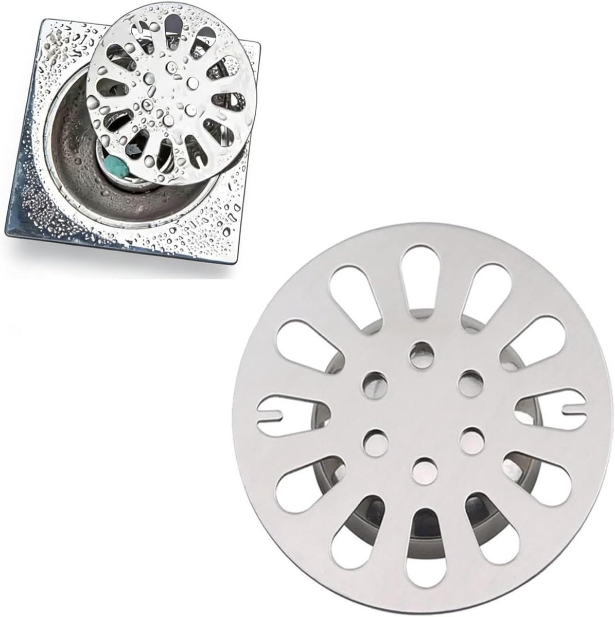 Rvs Douche Afvoerrooster 60/65/75mm Ronde Vloer Afvoer Filter voor Keuken & Badkamer Draina Rooster met Haar Catcher Anti-Verstopping Ontwerp