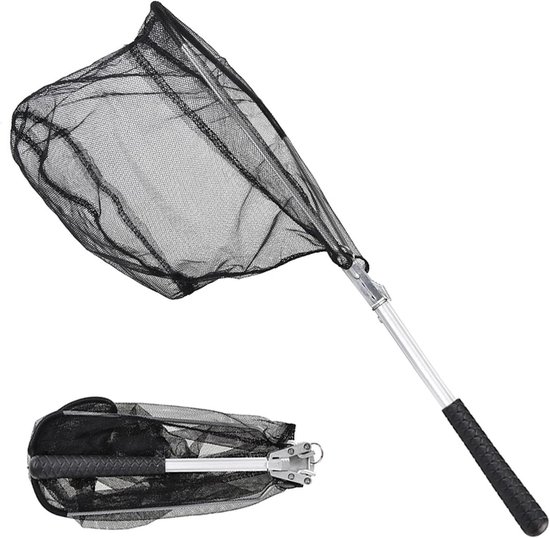 Vis Schepnet - Opvouwbaar Net - Vissen Vangen - Telescopische Handgreep - 50 Cm - Zwart van Merkloos — afbeelding 4