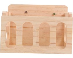Hooivoederbak Huisdieren - Hooiruif Konijn Cavia - Netjes Voeren - Houten Houder - 23.5x14x17.5 cm - Niet gespecificeerd