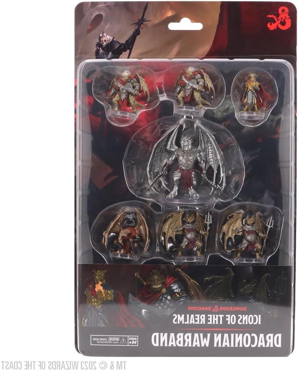 Draken Oorlogsbende - Fantasy Figuren - Tafelspel Avontuur - Zeven Unieke Wezens - 28mm Schaal - Rood Zwart Wit