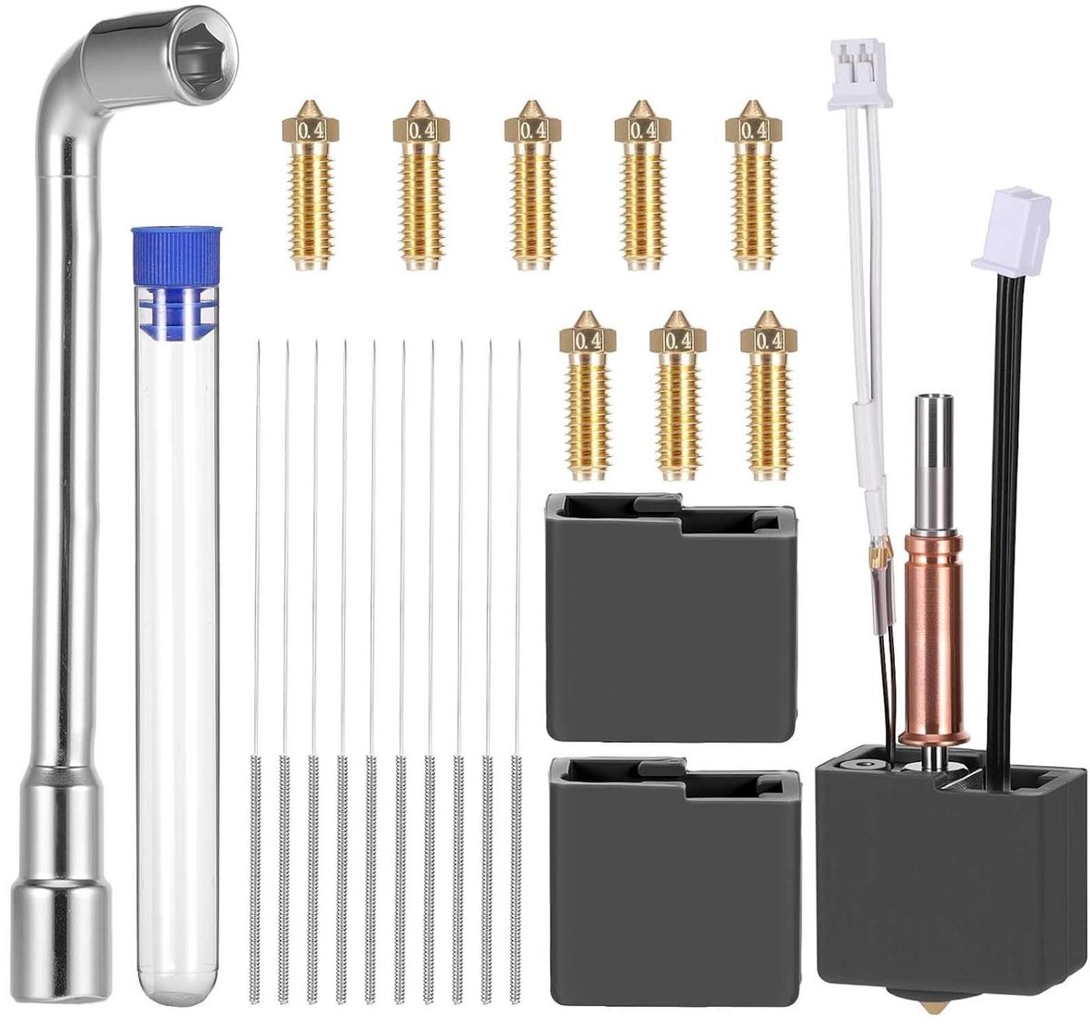 longziming - 3D Printer Nozzle Upgrade Kit - Quick Swap Extruder Module - Snelle Wissel In Minder Dan 3 Minuten - Lekvrije Constructie - Hoogwaardig Messing