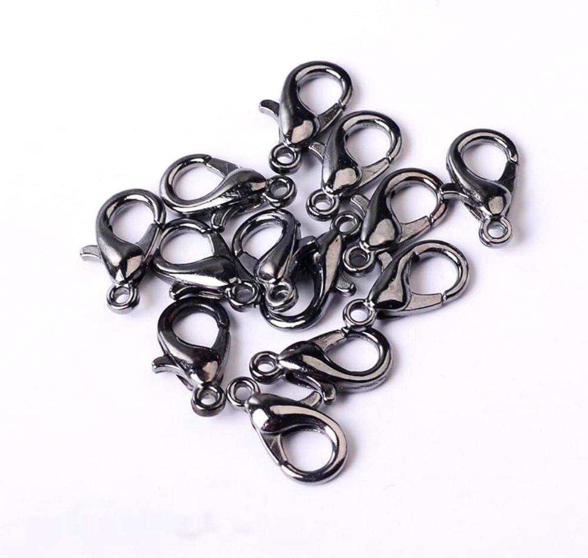 Sleutelhangers Haken - Karabijnsluitingen Clips - Sieraden Maken - Zinklegering Materiaal - 14 mm - Zwart