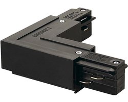 EUTRAC L-verbinder - Stroomrail connector - Verlichtingssysteem uitbreiden - Aarde binnen aansluiting - 3-fasen - Zwart