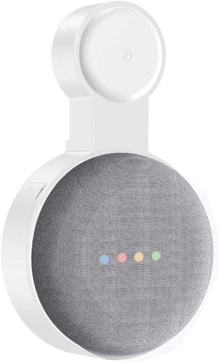 Compacte Wandhouder voor Google Home Mini/Nest Mini - Ideaal voor Keuken, Badkamer en Slaapkamer, Verbergt Kabels en Bespaart Ruimte