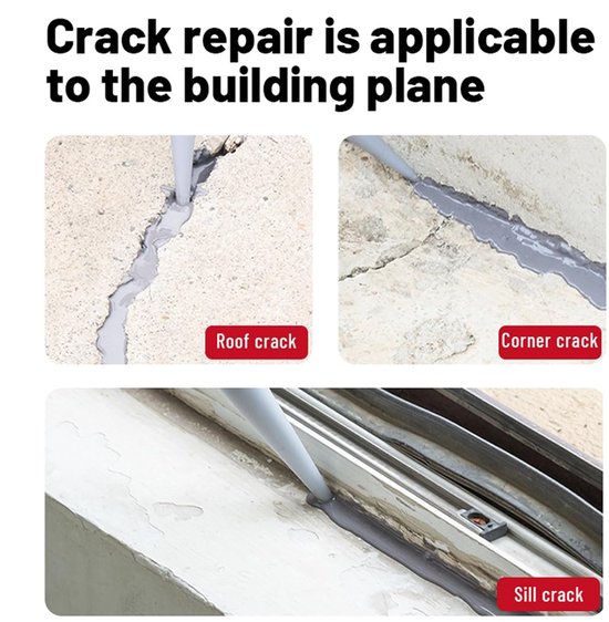 Betonporiënvuller - Kit Reparatiepasta - Scheuren Dichten - Vochtbestendig Ontwerp - 500 g - Grijs van Merkloos — afbeelding 3