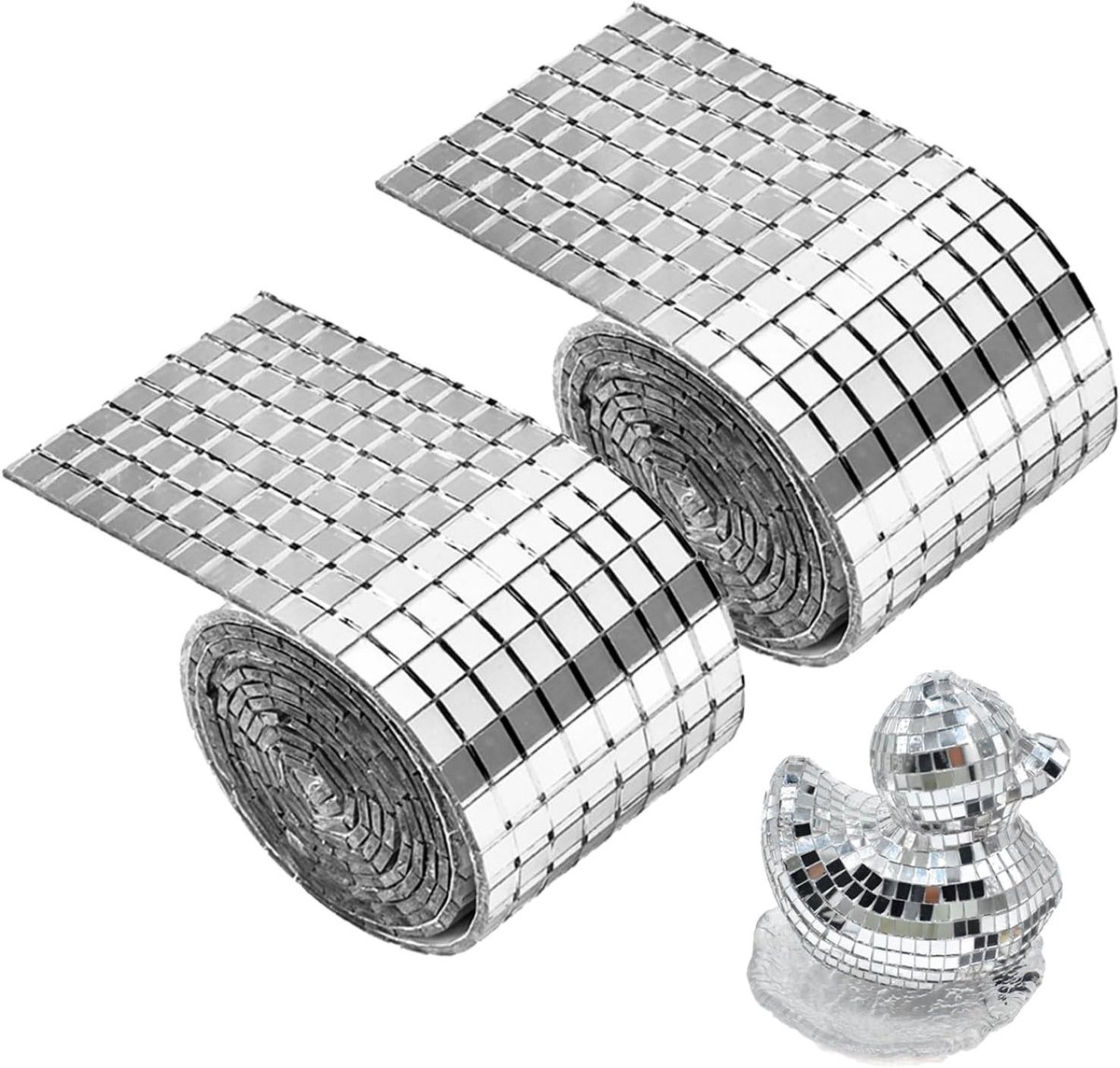 Mosaic Tegels voor DIY Decoratie - 3200 Stuks Spiegel Effect Zelfklevend 5 x 5 mm Mini Mozaïek Tegels voor Muurstickers en Feestdecoratie (Zilver)