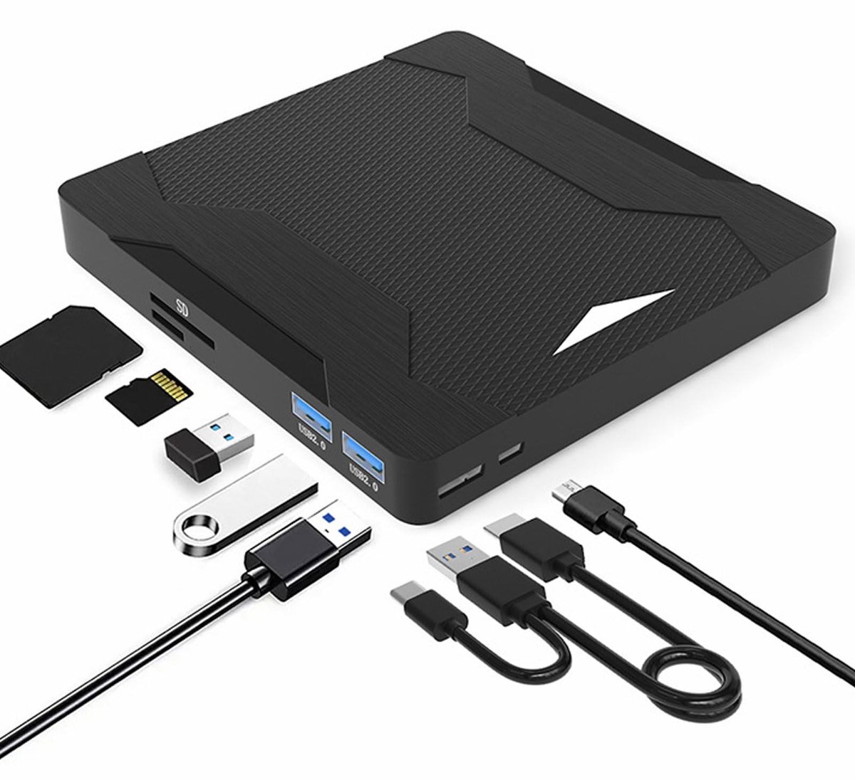 Virtubuy - Externe DVD Drive - Portable USB 3.0 - Eenvoudig te gebruiken - Compact formaat - Breed compatibel - Ideaal voor laptops
