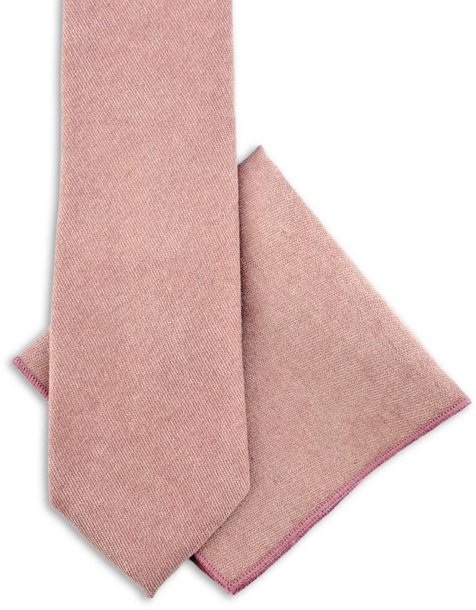 Baxter & Bow Stropdas Set Heren Oudroze - Gentle touch Stropdas met Pochet - gentle touch katoen - oudroze