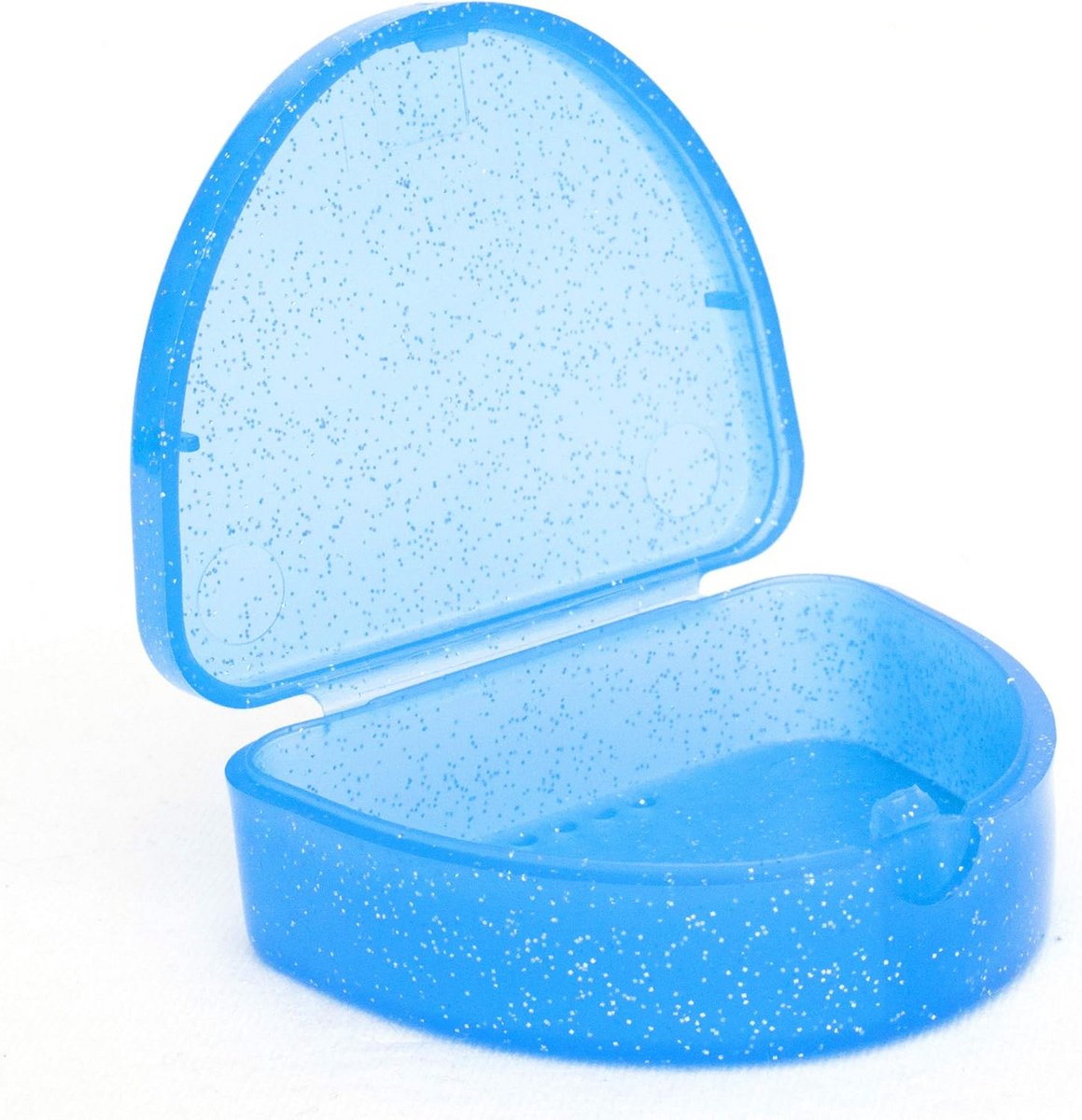 Tandheelkundige Hoesje - Opbergdoosje Gebit - Apparaten Opbergen - Geventileerd Ontwerp - 7.6 cm Breed - Blauw Glitter