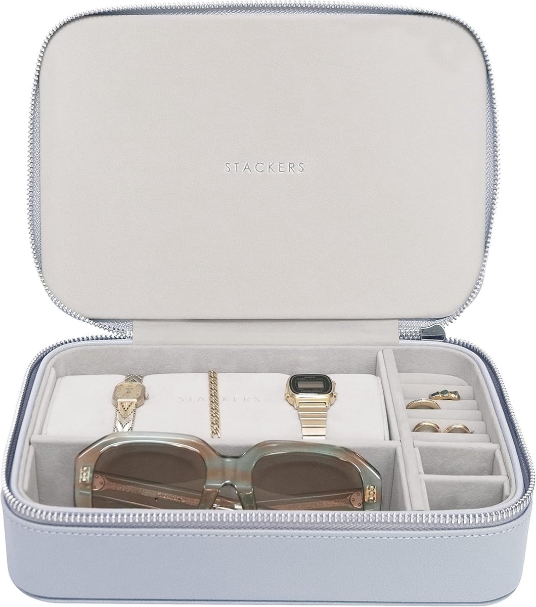 Reis Sieraden Doos - Accessoires Organizer - Sieraden Opbergen - Zachte Velours Voering - 16 x 5.5 x 23.5 cm