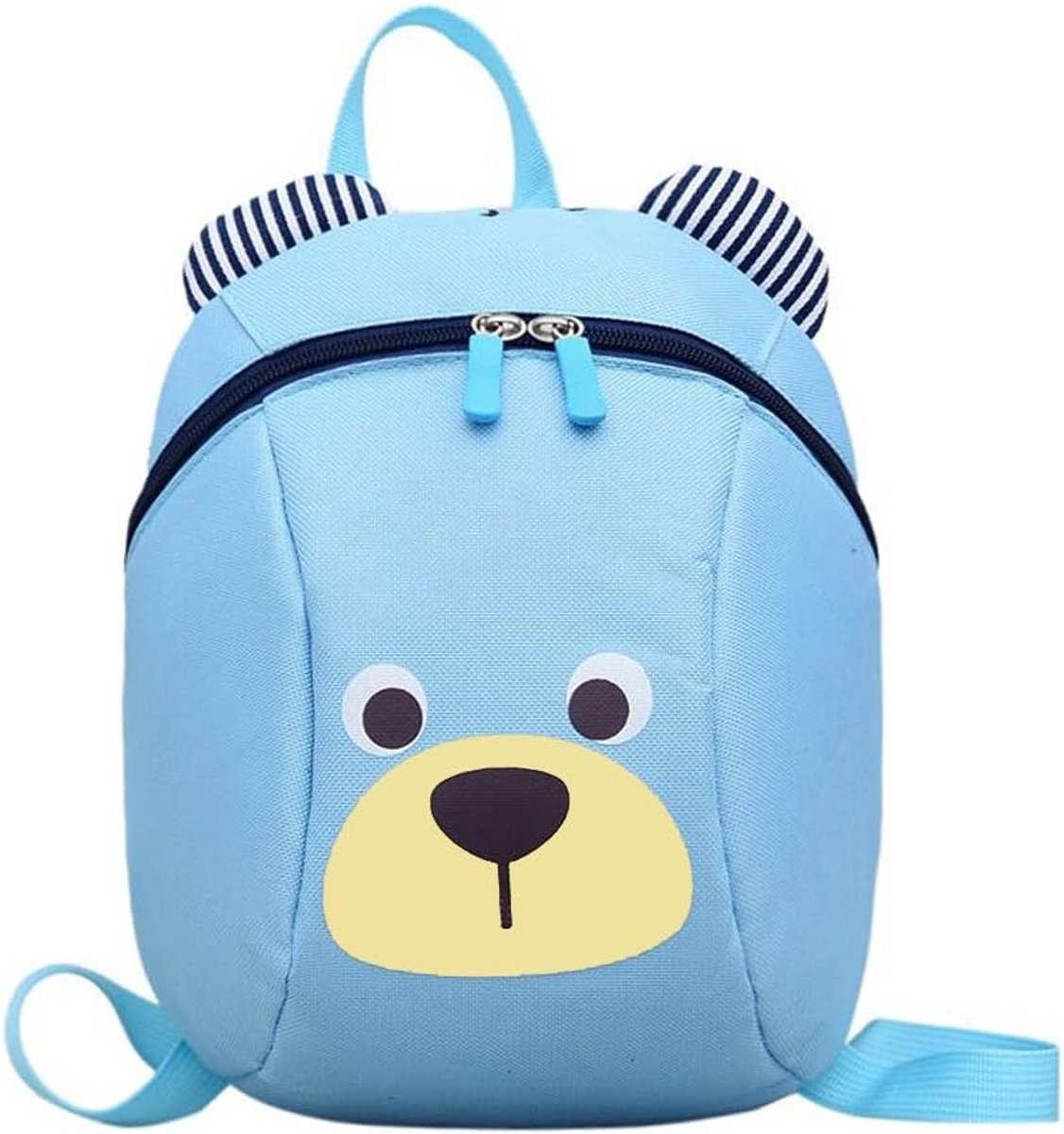 Kinderrugzak - Peuter tas - Veilig op pad - Met anti-verloren band - 25 cm hoog - Beer-blauw