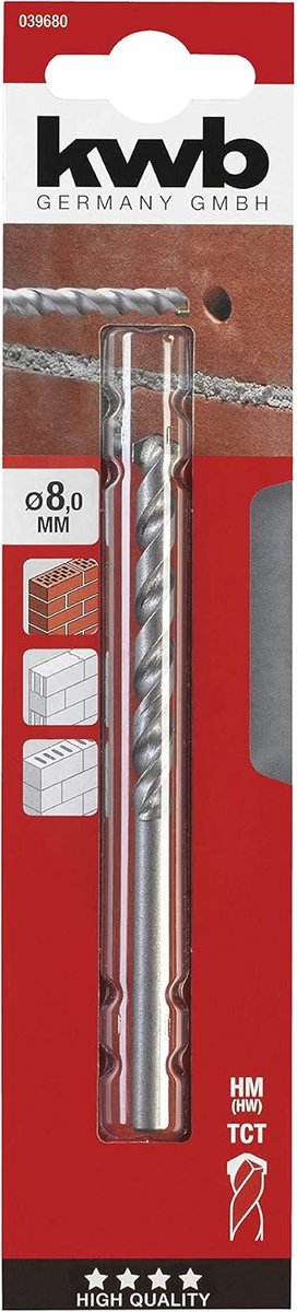 Steenboor - Betonboor - Metselwerk Boren - Hardmetalen Punt - 10 mm - Zilver