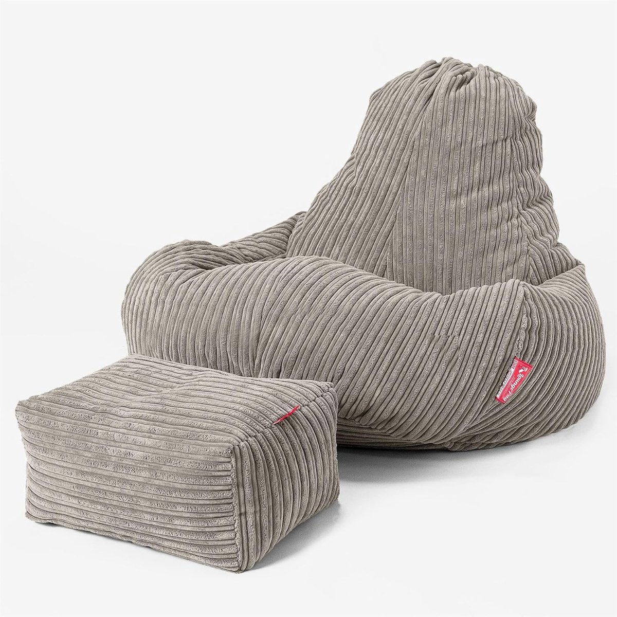 Zitzak met Voetenbank - Fauteuil Stoel - Comfortabel Ontspannen - Ergonomisch Ontwerp - 75 cm Hoog - Mink Bruin