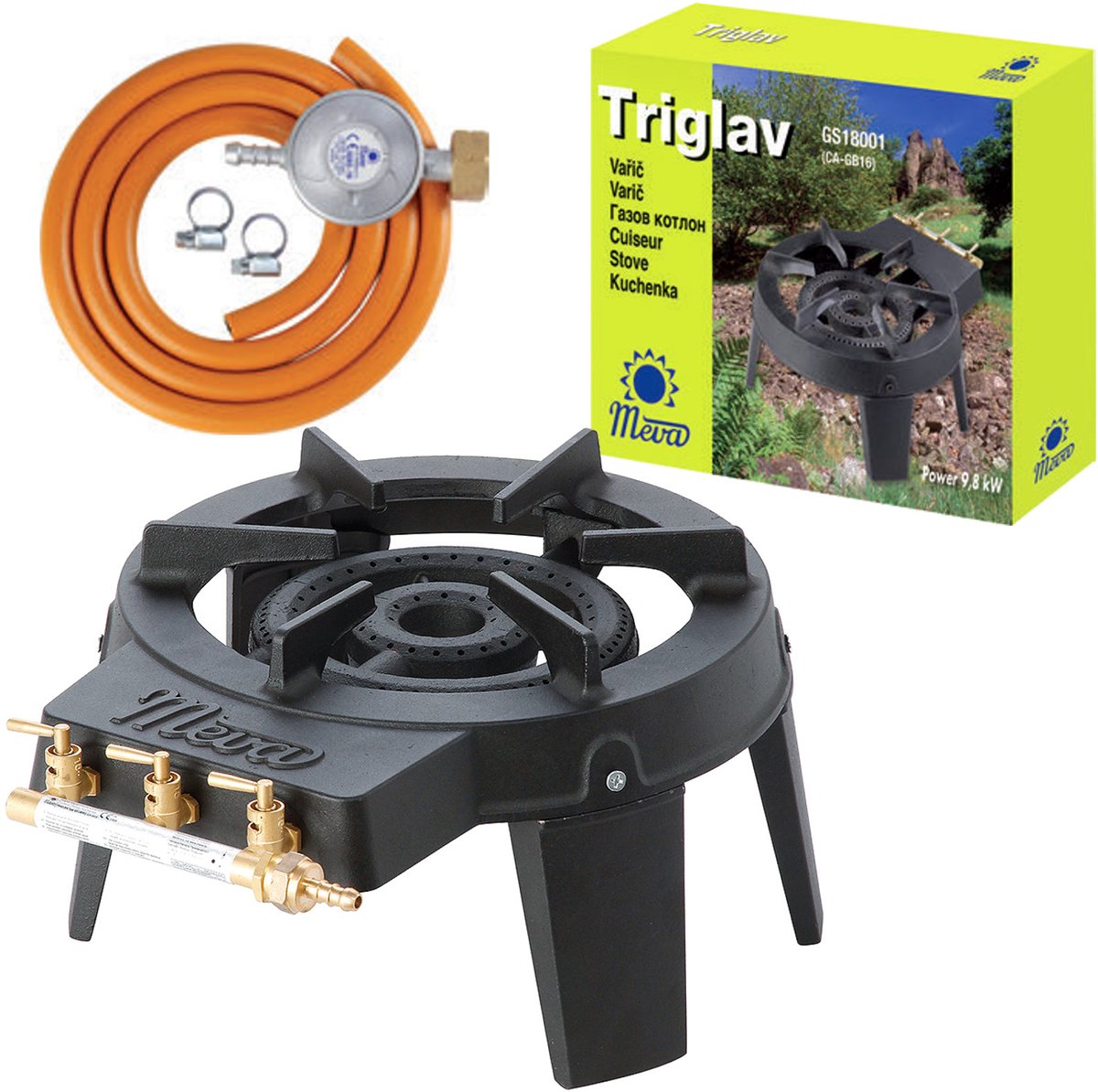 Meva TRIGLAV Serie - Industriële Gasfornuis - 9,8kW - 3 branders