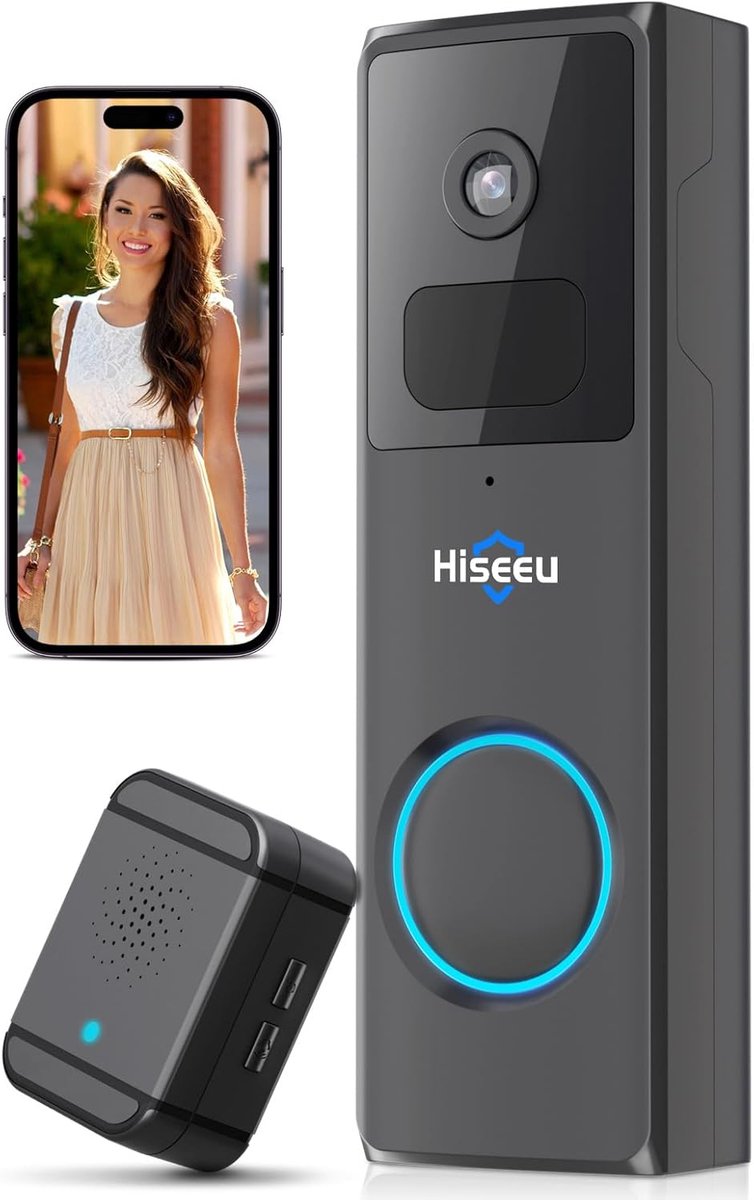 Video Deurbel - WIFI Camera - Veilig Thuis - Tweeweg Audio - 1080P HD - Zwart