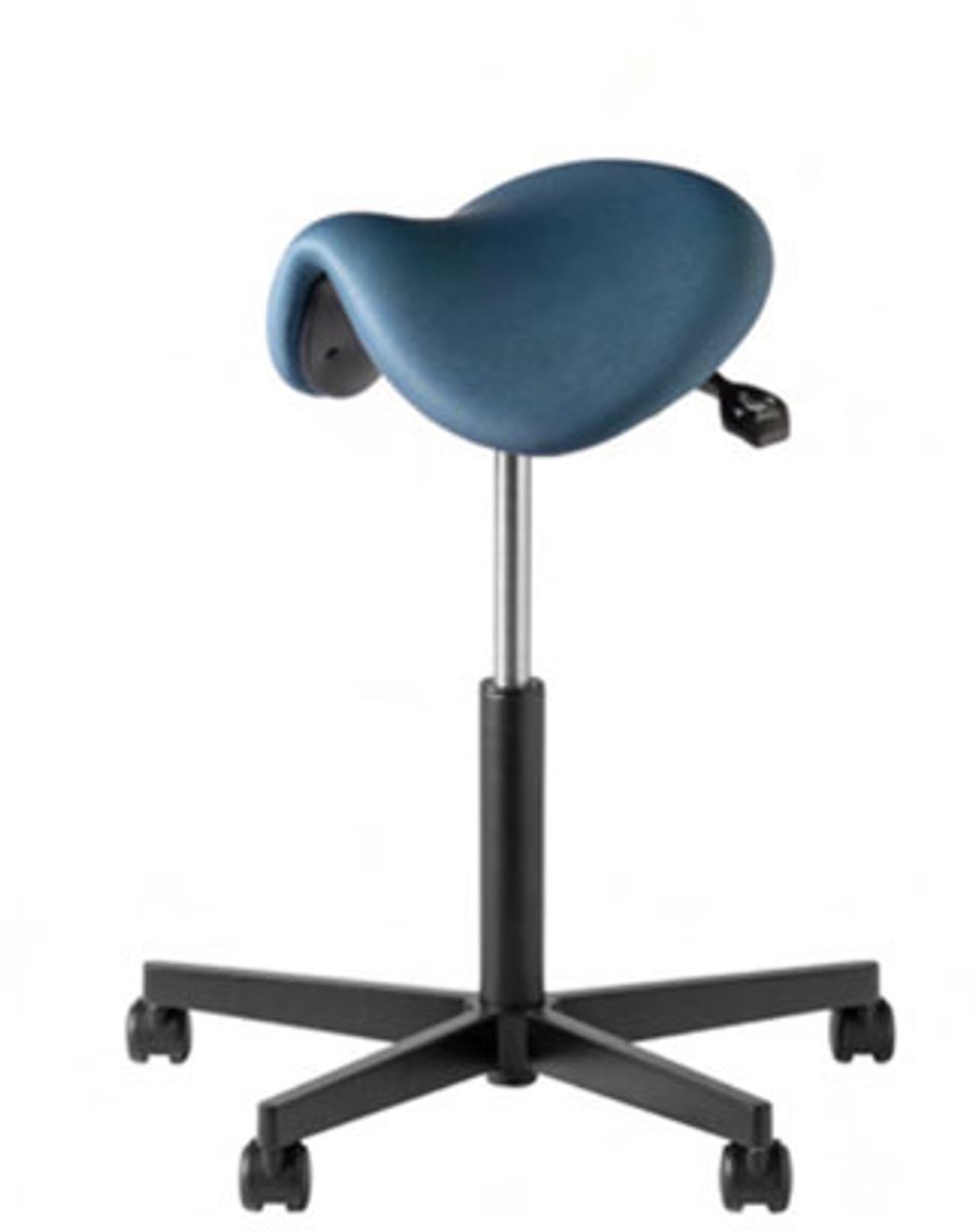 Saddle - Ergonomische Zadelkruk - Blauw - Met Wielen
