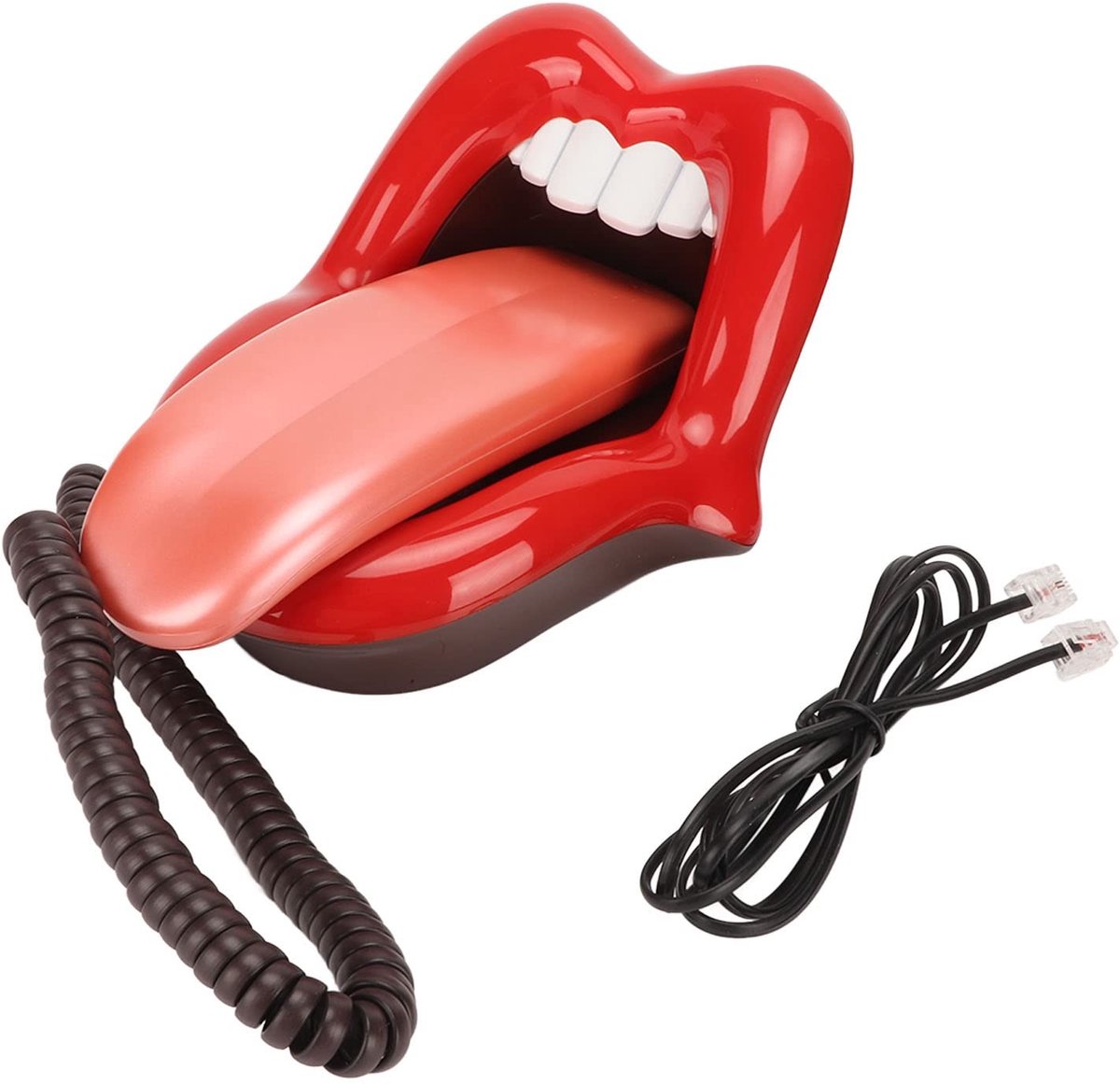 Dailygoods- Vaste Telefoon Grote Tongvorm - Helder Geluid - Decoratief - Praktisch Huishoudelijk Artikel - Nummeropslag - Oproeplichtfunctie
