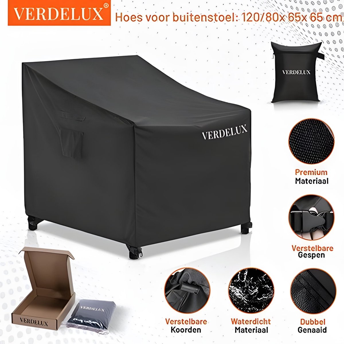 Verdelux Stapelstoelhoes 120/80 x 65 x 65 cm Zwart