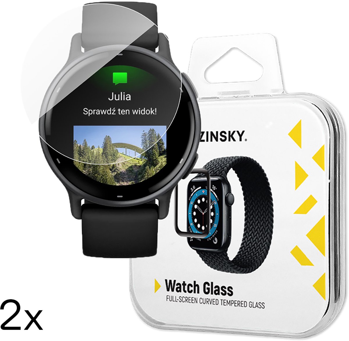 Wozinsky Gehard Glas Volledige Lijm Voor Garmin Vivoactive 5 2 Stuks Voor Scherm