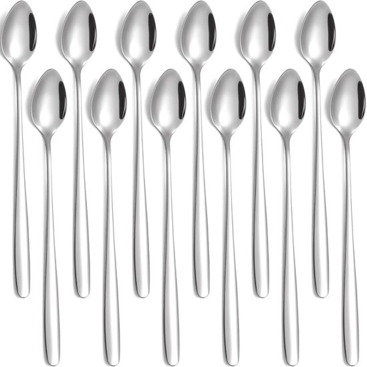 Lange RVS Lepel - 12 Stuks - Vaatwasmachinebestendig - 198 mm - Hoogwaardige Kwaliteit