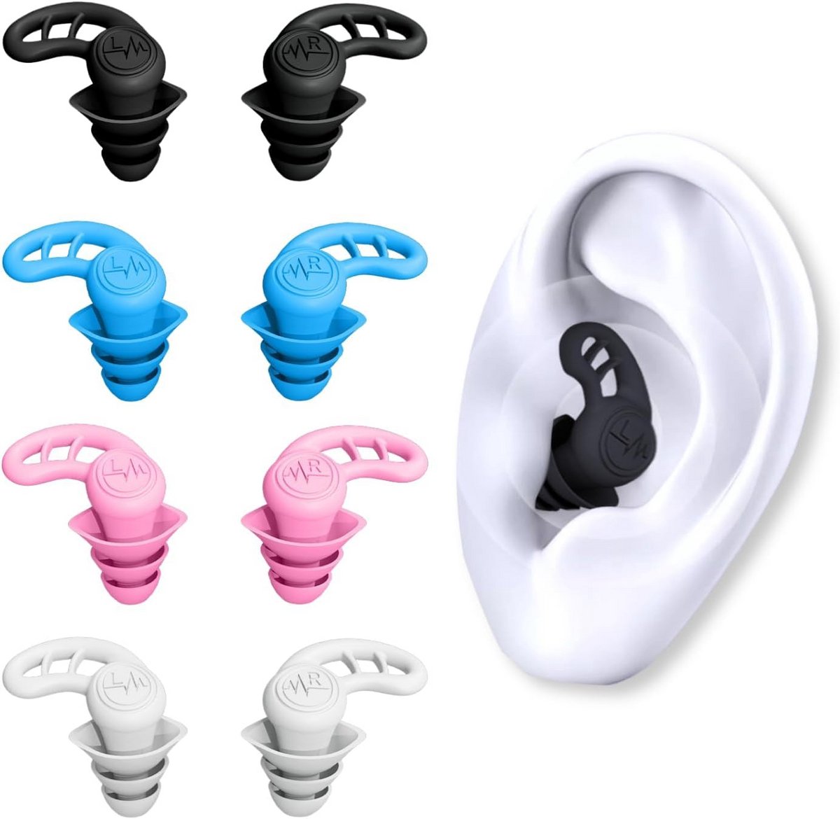 Waterdichte Oordopjes - Silicone Oordoppen - Bescherming Tegen Water - Dubbele Waterdichte Afsluiting - 4 Paar - Mix Kleuren