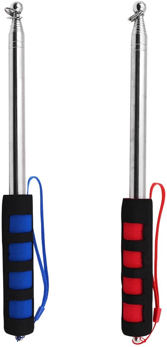 Dailygoods- Vlaggenstok Telescopisch - 2 Stuks - Roestvrij Staal - Handheld - Draagbaar - Geschikt voor Buitenactiviteiten - Vlaggenmast