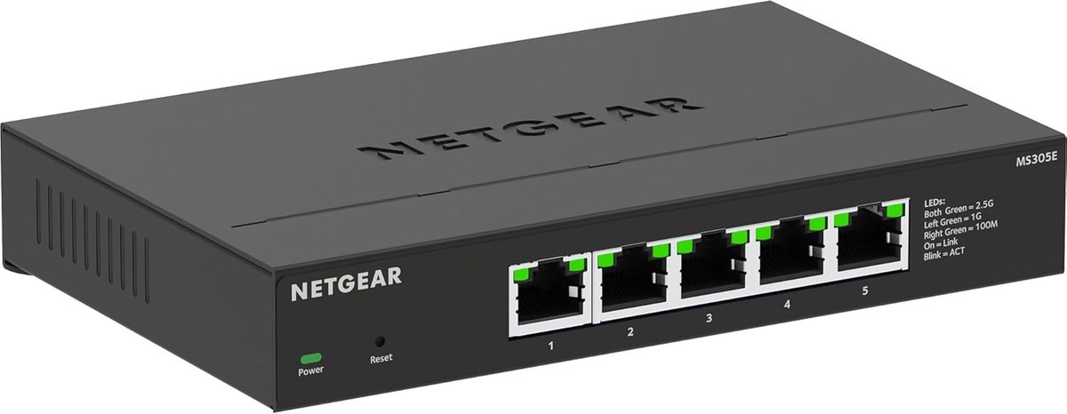 Netwerk Switch - Gigabit Switch - Netwerk Uitbreiding - 5 Poorten - 1000 Mbps - Zwart
