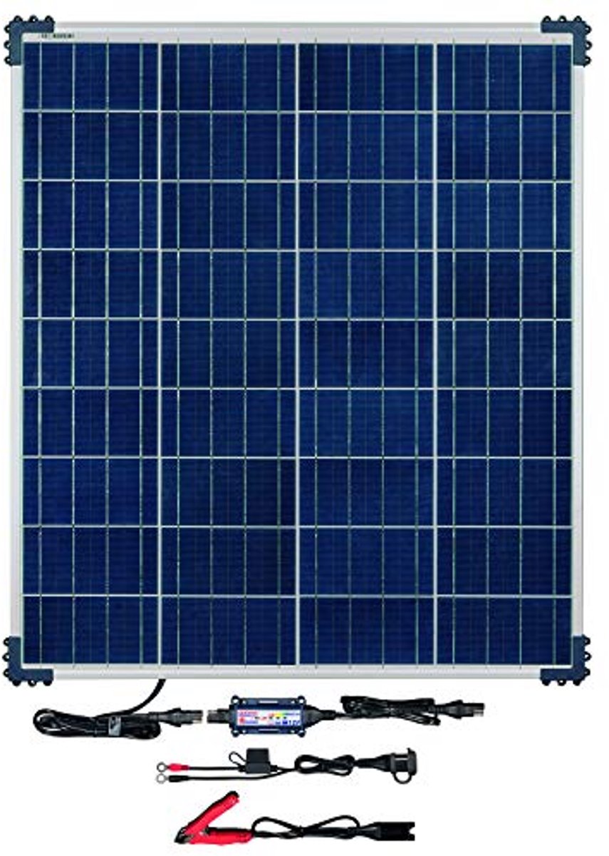 Solar Acculader - Zonne-energie Lader - Accu Onderhoud - Herstelt Gesulfateerde Accu's - 80W Paneel - Zwart