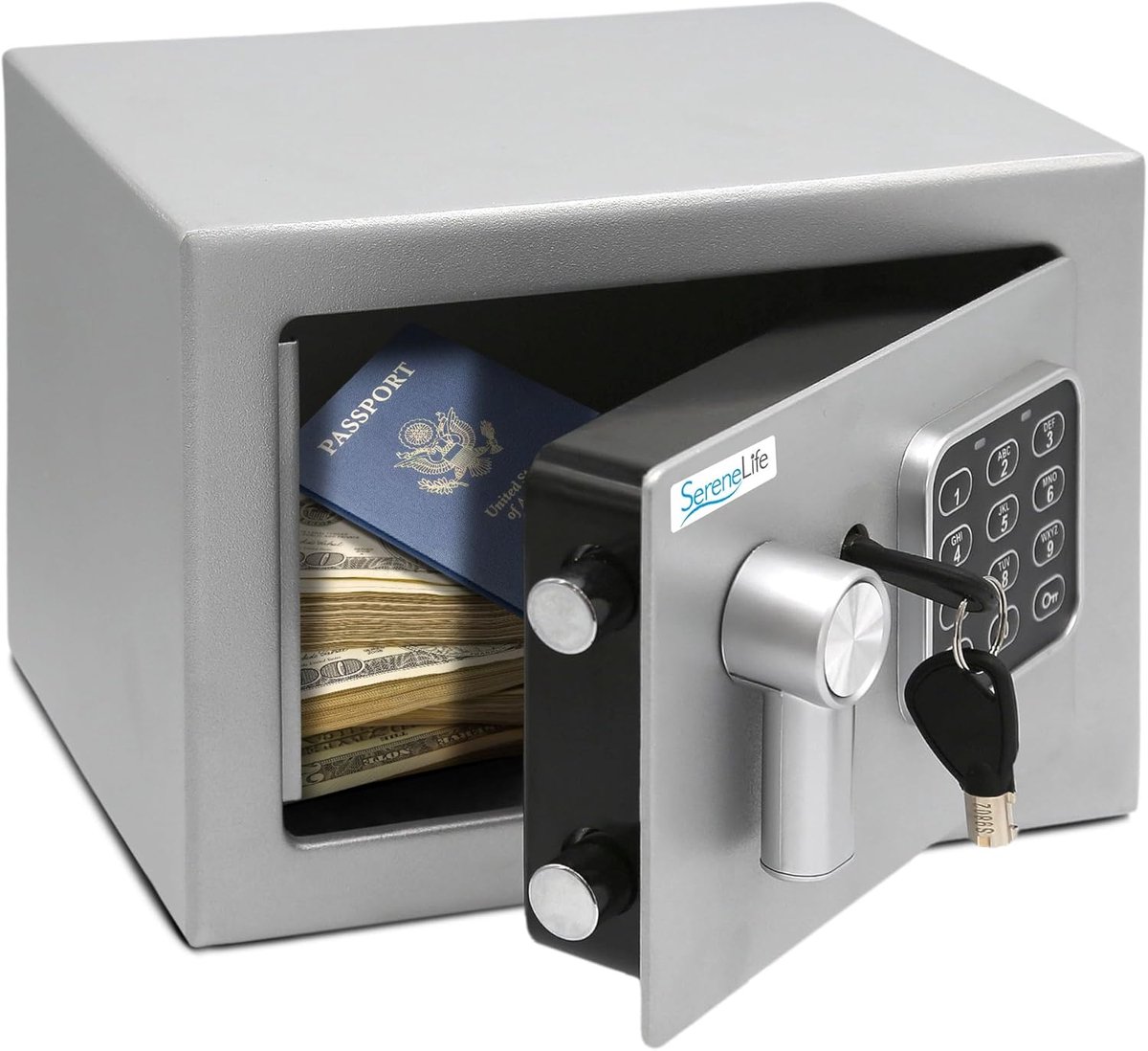 Digitale Kluis - Compacte Koffer - Waardevolle Spullen - Dubbele Toegang - 23 x 17 cm - Zilver