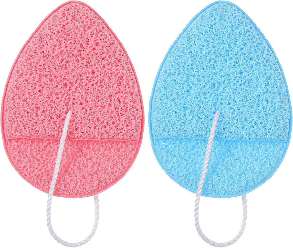 Make-up Sponsjes - Gezichtsreiniging Spons - Huidverzorging Thuis - Dubbele Reiniging - 2 Stuks - Roze Blauw