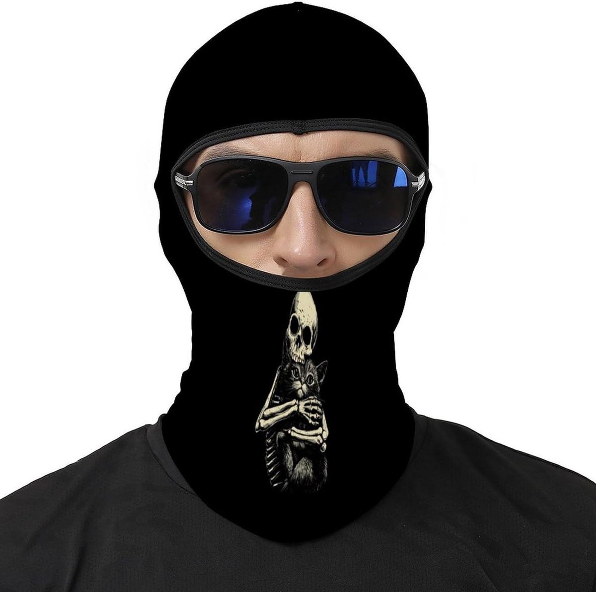 Bivakmuts Gezichtsmasker - Nekwarmer Bandana - Motorfiets Rijden - Ademend Materiaal - 38 x 23 cm - Zwart