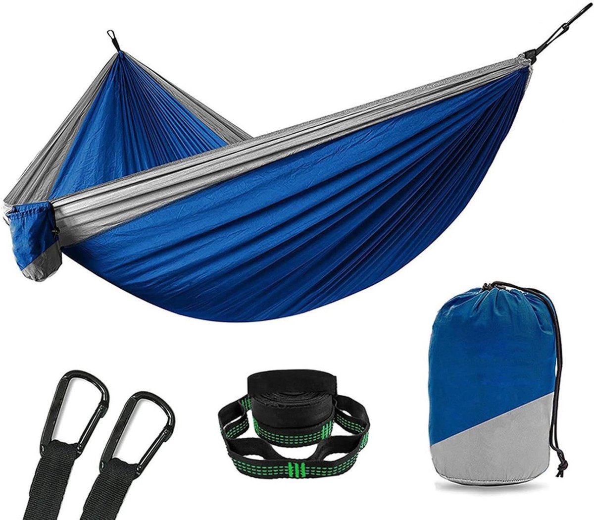 Hangmat voor buiten - Draagbaar kampeerbed - Ontspannen in de natuur - Met klamboe - Voor 1-2 personen - Zwart