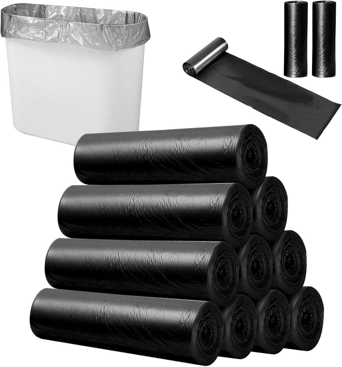 Maandverzakjes - Kleine vuilniszakken - Hygiënisch opruimen - Waterdicht materiaal - 200 stuks - Zwart