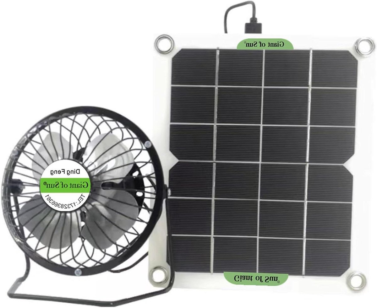 Zonneventilator - Draagbare koeler - Kamperen en reizen - Veelzijdige energiebronnen - 13.5 cm diameter - Multicolor