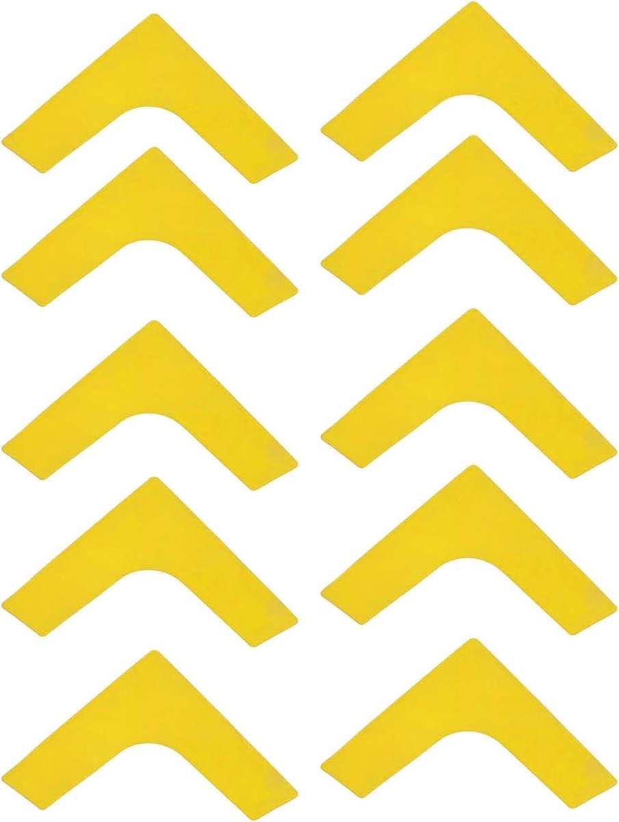 Rechthoekige Markering - Lijn Markers - Sportveld Markeren - Hoge Taaiheid - 10 Stuks - Geel