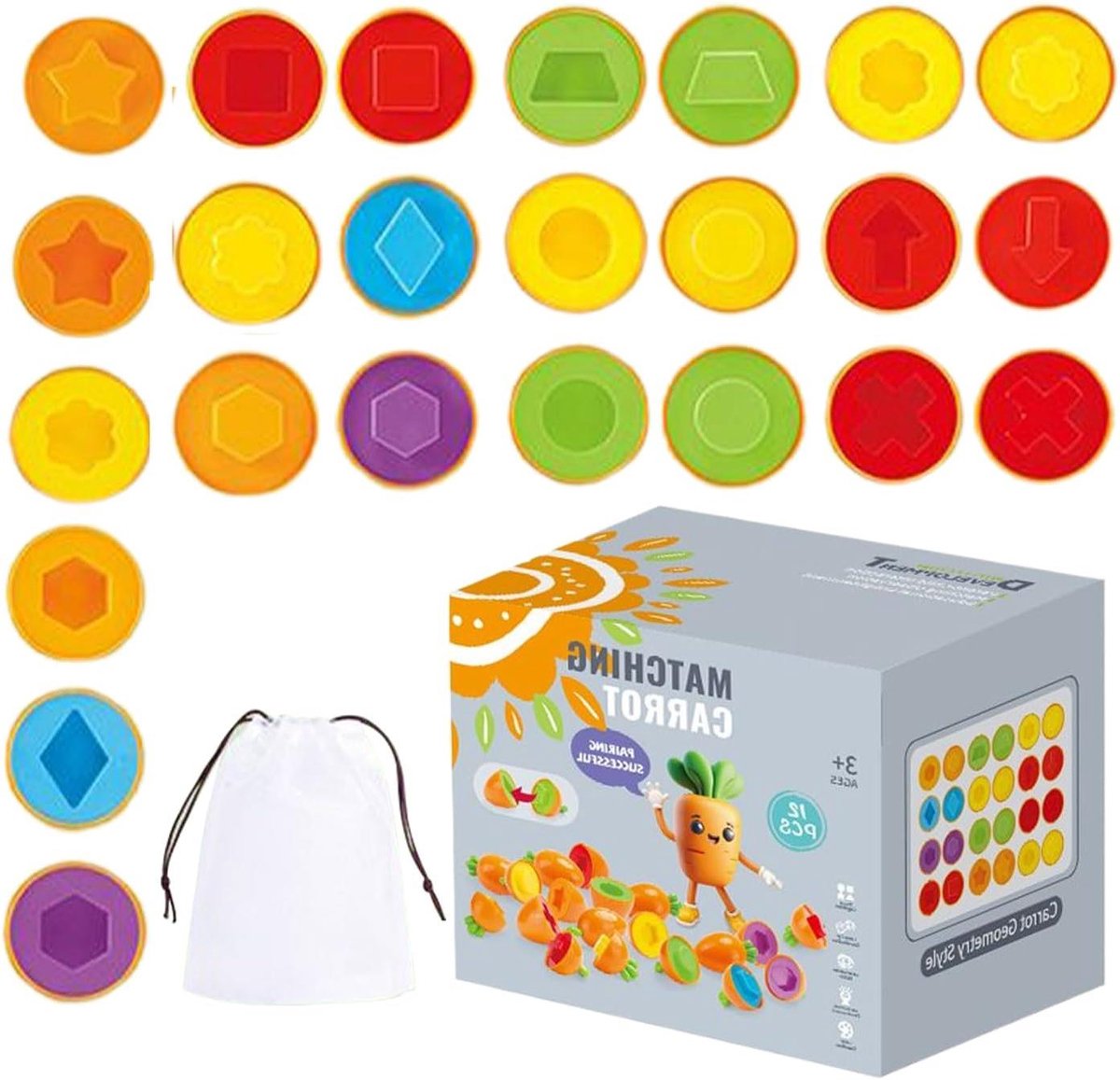 Vormherkennings Ei - Kleuren Sorteer - Vroeg Leren - Interactief Leerconcept - 14.5 cm - Multicolor
